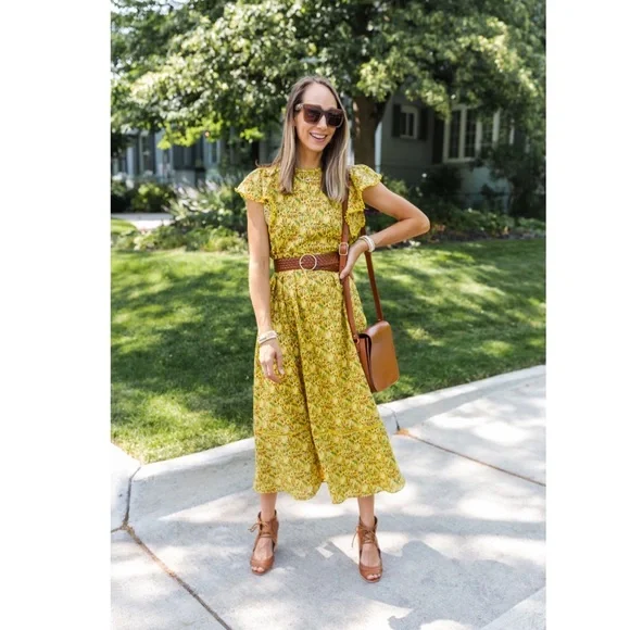 Ann Taylor Yellow Floral Maxi Dress - Picture 2 of 8